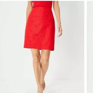Ann Taylor eyelet a-line skirt